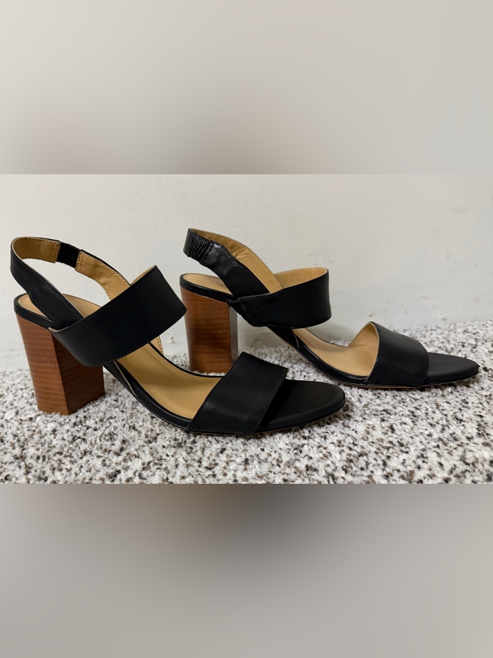 Poppy Barley Leather Wooden Block Heeled Sandal